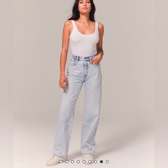 Light Blue Abercrombie High Rise Loose Jean - Picture 2 of 12